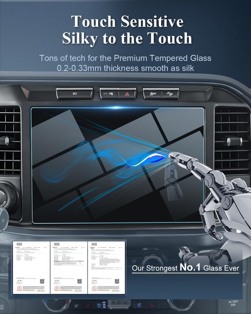 BIBIBO 2025 Super Duty F-250 Screen Protector for 2023 2024 2025 Super Duty F-250/ F-350/ F-450 (Lariat /King Ranch /Platinum) SYNC 4 12-inch LCD Touchscreen Tempered Glass [Anti-Scratch Ultra Clear] 2025 Super Duty Accessories - Image 5